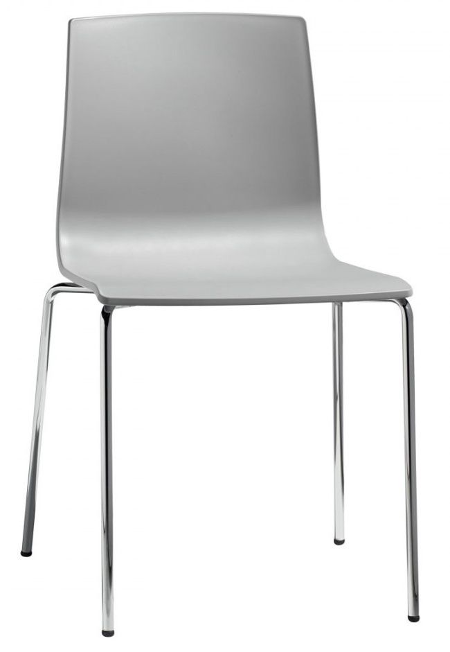 SCAB - Židle ALICE - šedá/chrom - 