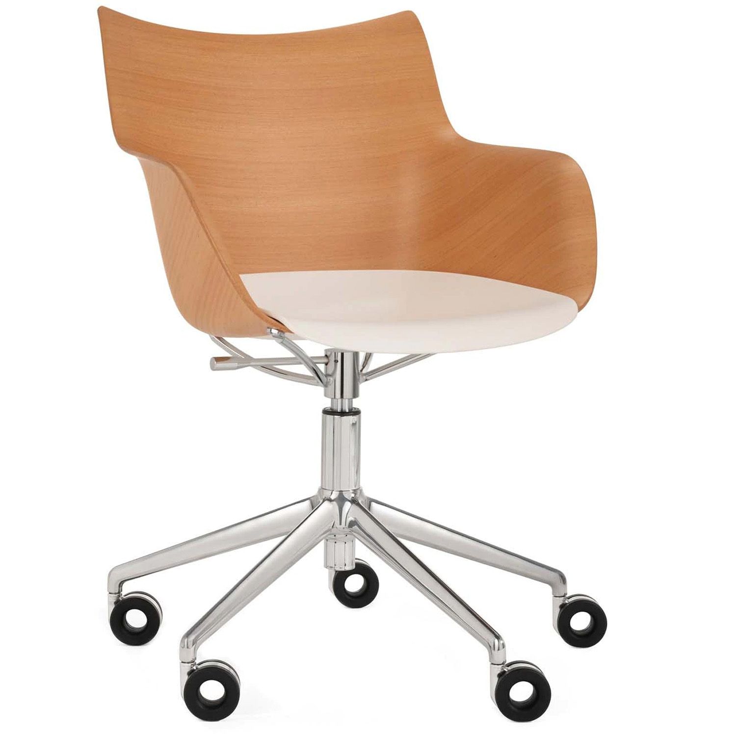Kartell designové kancelářské židle Q/Wood Office Armchair - DESIGNPROPAGANDA