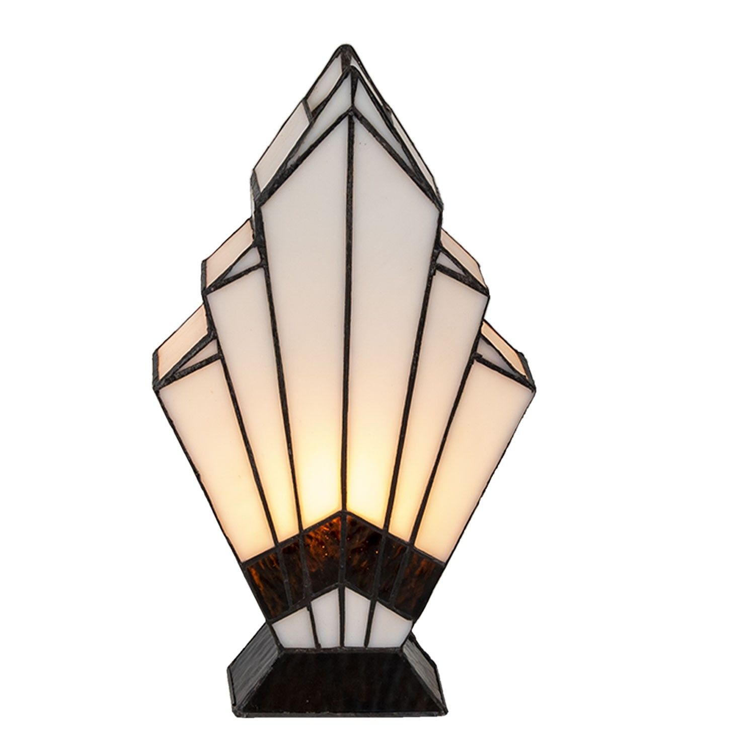 Béžová stolní lampa Tiffany Kirsty - 17*6*30 cm E27/max 1*40W Clayre & Eef - LaHome - vintage dekorace