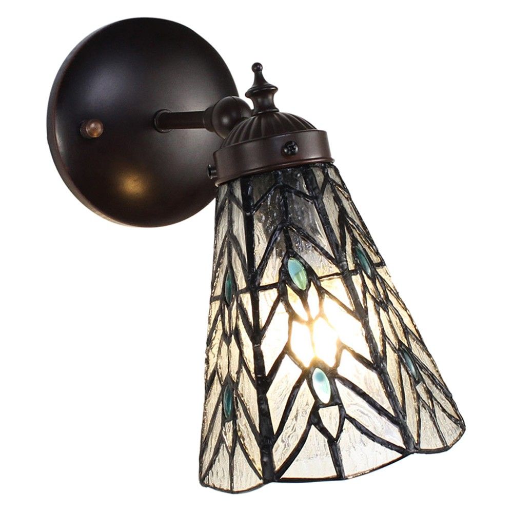 Nástěnná lampa Tiffany Venne grey - 17*12*23 cm E14/max 1*40W Clayre & Eef - LaHome - vintage dekorace