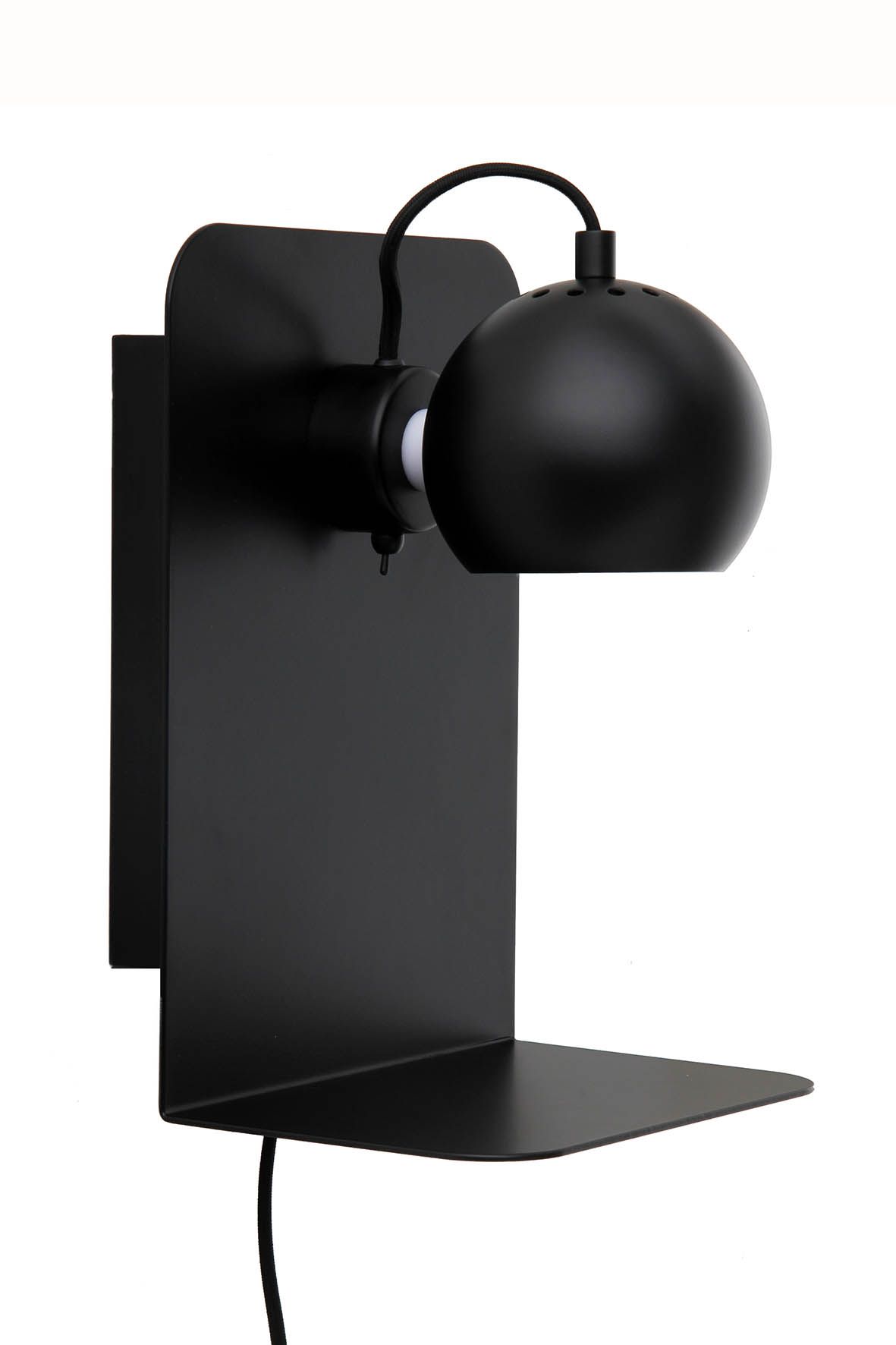 FRANDSEN - Nástěnná lampa Ball s USB, matná černá - 