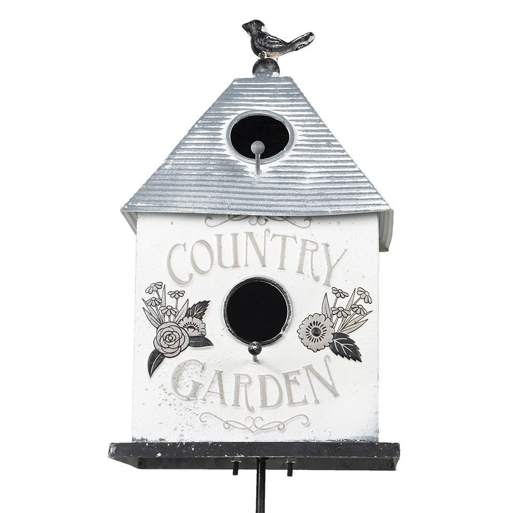 Zahradní dekorativní zápich ptačí budka Country Garden - 18*13*109 cm Clayre & Eef - LaHome - vintage dekorace