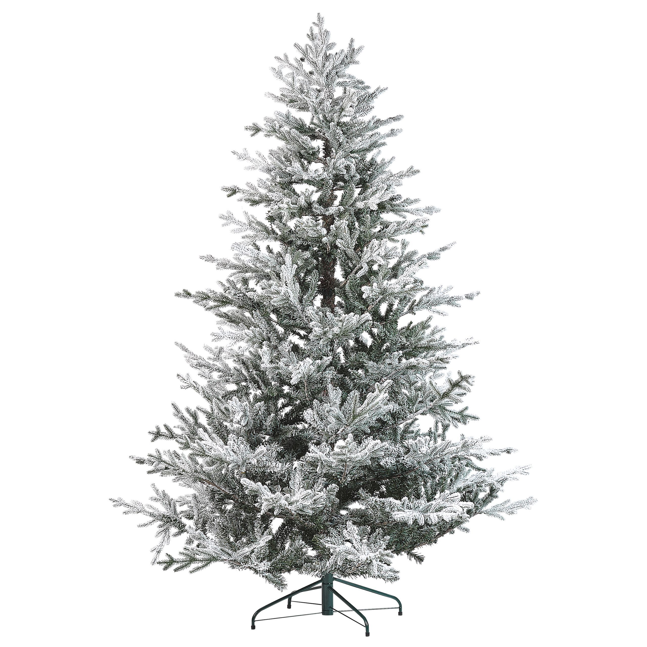Zasněžený vánoční stromek 210 cm bílý BRISCO - Beliani.cz