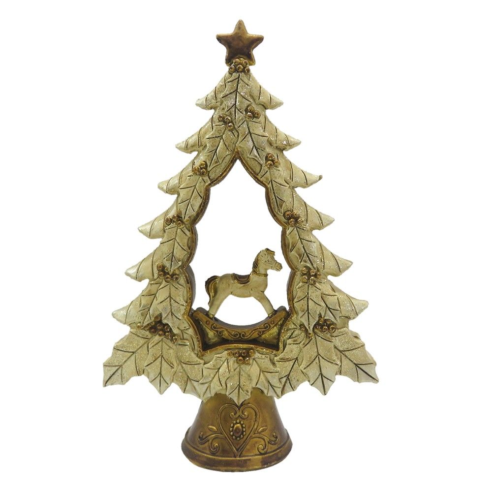 Vánoční dekorace stromek s houpacím koníkem - 13*5*20 cm Clayre & Eef - LaHome - vintage dekorace