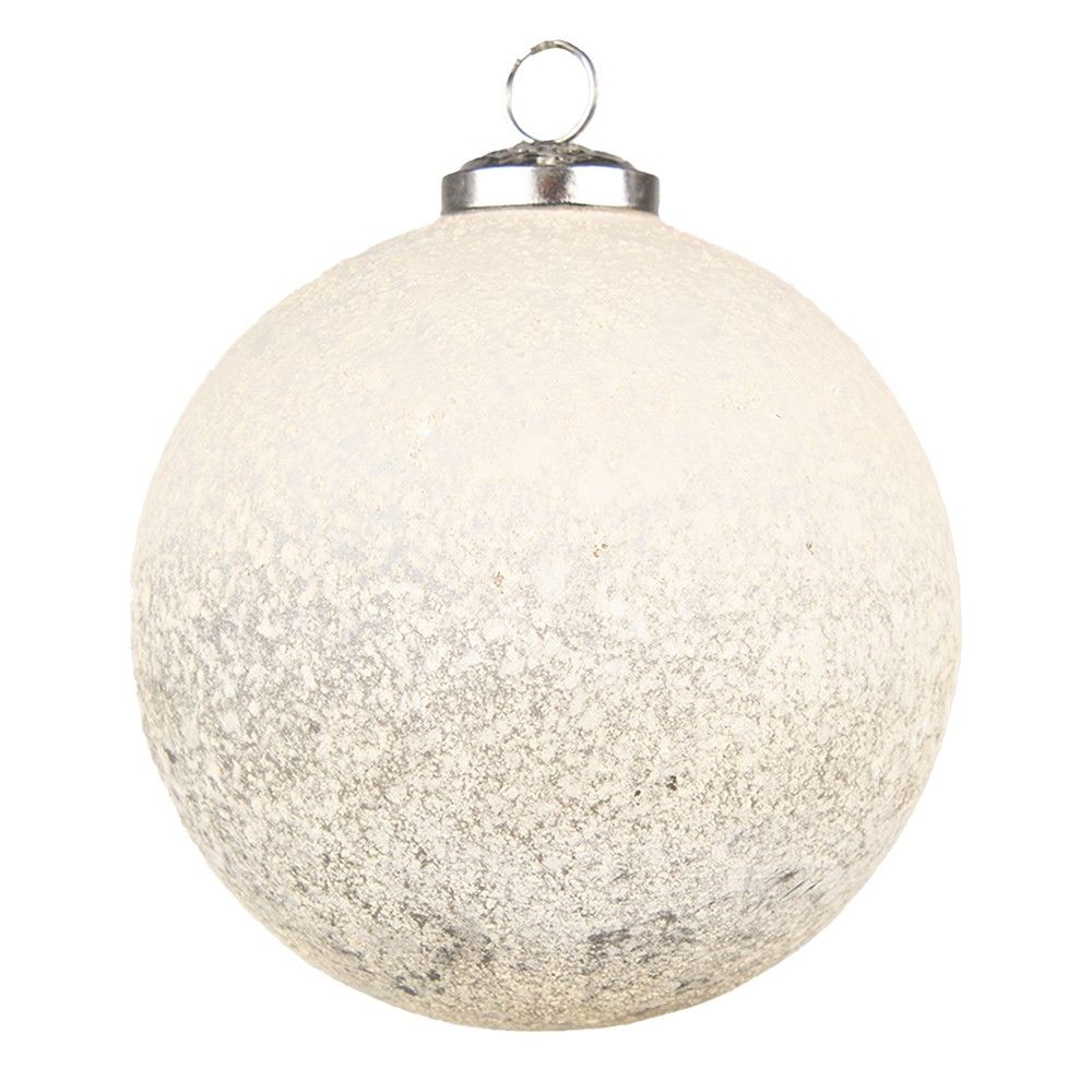 Béžovo-hnědá skleněná vánoční ozdoba koule - Ø 12*12 cm Clayre & Eef - LaHome - vintage dekorace