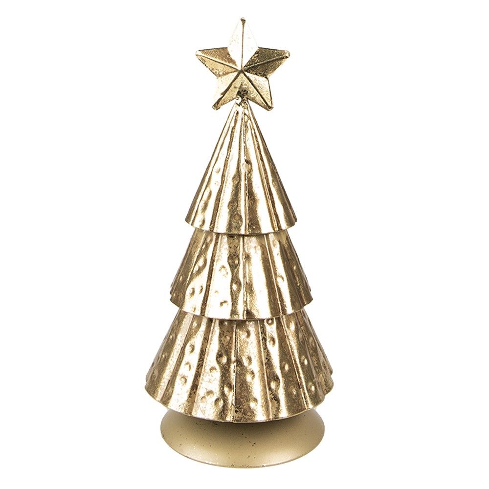 Zlatý antik kovový vánoční stromek - Ø 8*20 cm Clayre & Eef - LaHome - vintage dekorace