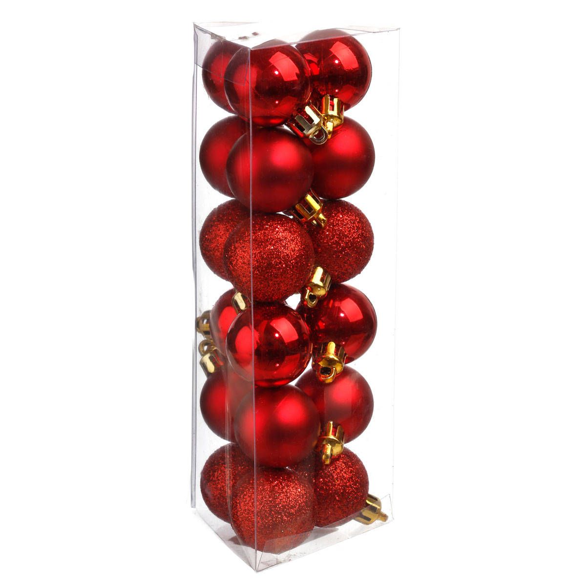 Atmosphera Plastové vánoční baňky, červené, Ø 3 cm, 18 ks. - EMAKO.CZ s.r.o.