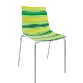 GABER - Židle COLORFIVE NA - zelenožlutá/chrom