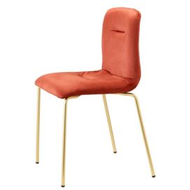 SCAB - Židle ALICE POP čalouněná - oranžový samet/mosaz