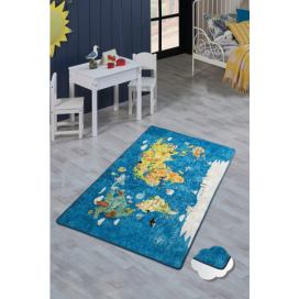Conceptum Hypnose Dětský koberec World Map 140x190 cm modrý