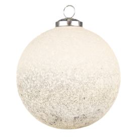 Béžovo-hnědá skleněná vánoční ozdoba koule - Ø 12*12 cm Clayre & Eef