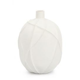 BIZZOTTO Bílá keramická váza RIDGED 38cm