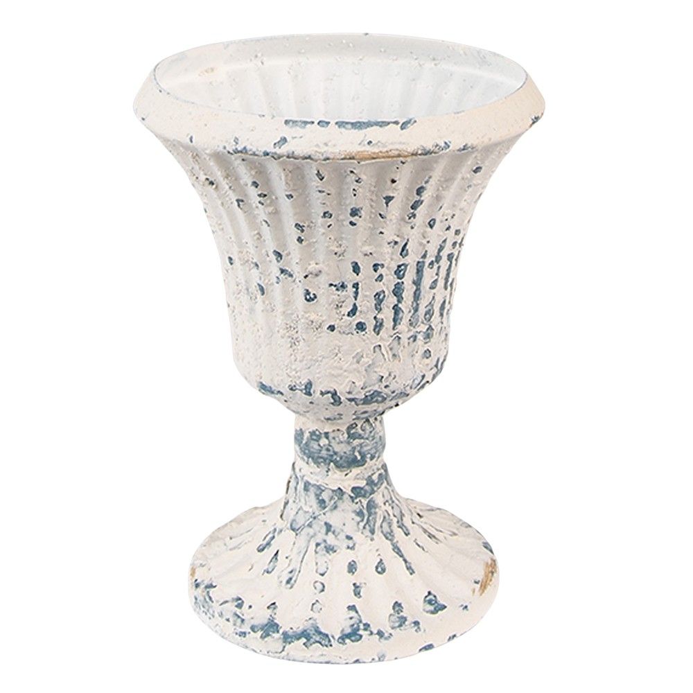 Béžová dekorační plechová váza/ květináč Fun Antique - Ø 9*11 cm Clayre & Eef - LaHome - vintage dekorace