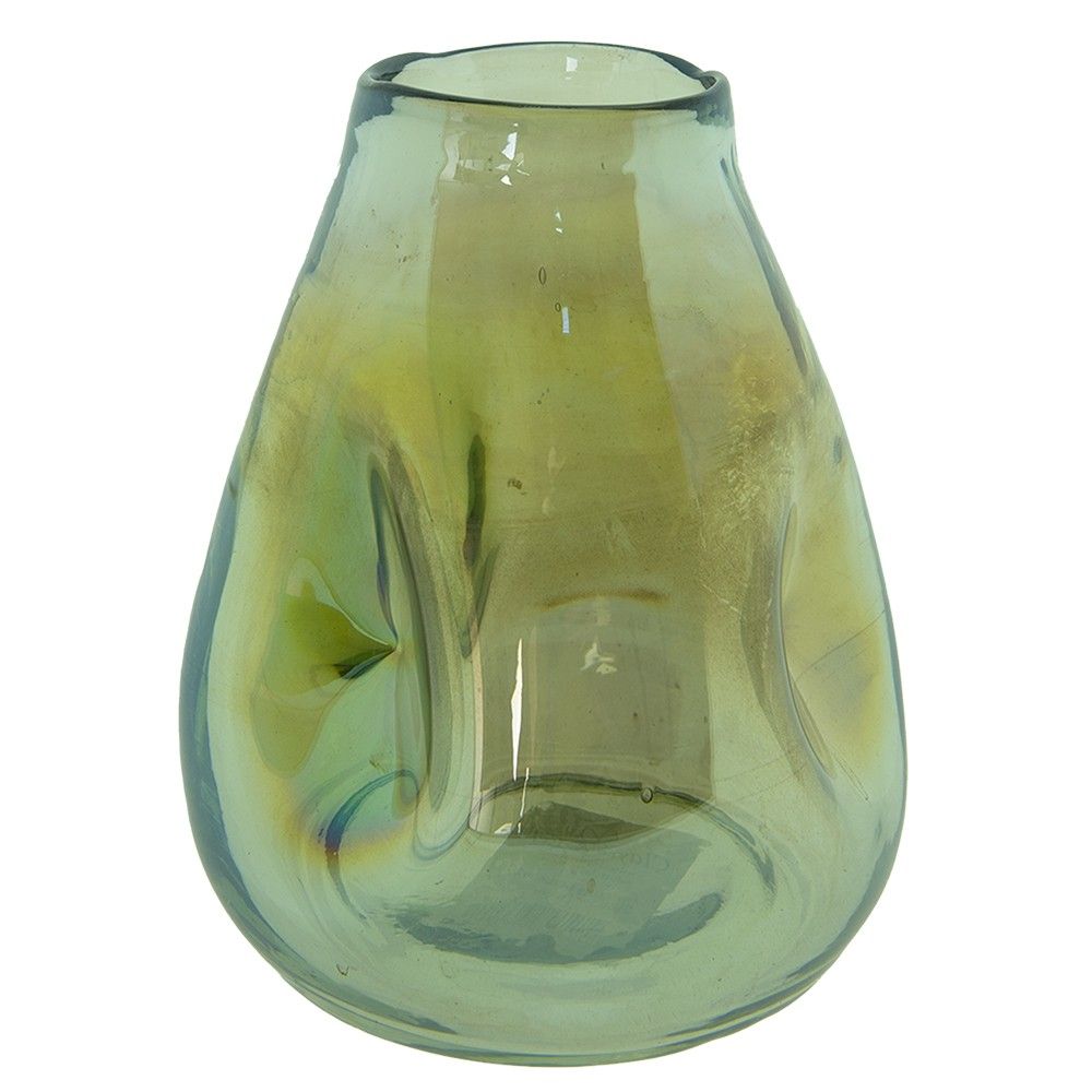 Zelená ručně foukaná skleněná váza - Ø 13*16 cm Clayre & Eef - LaHome - vintage dekorace