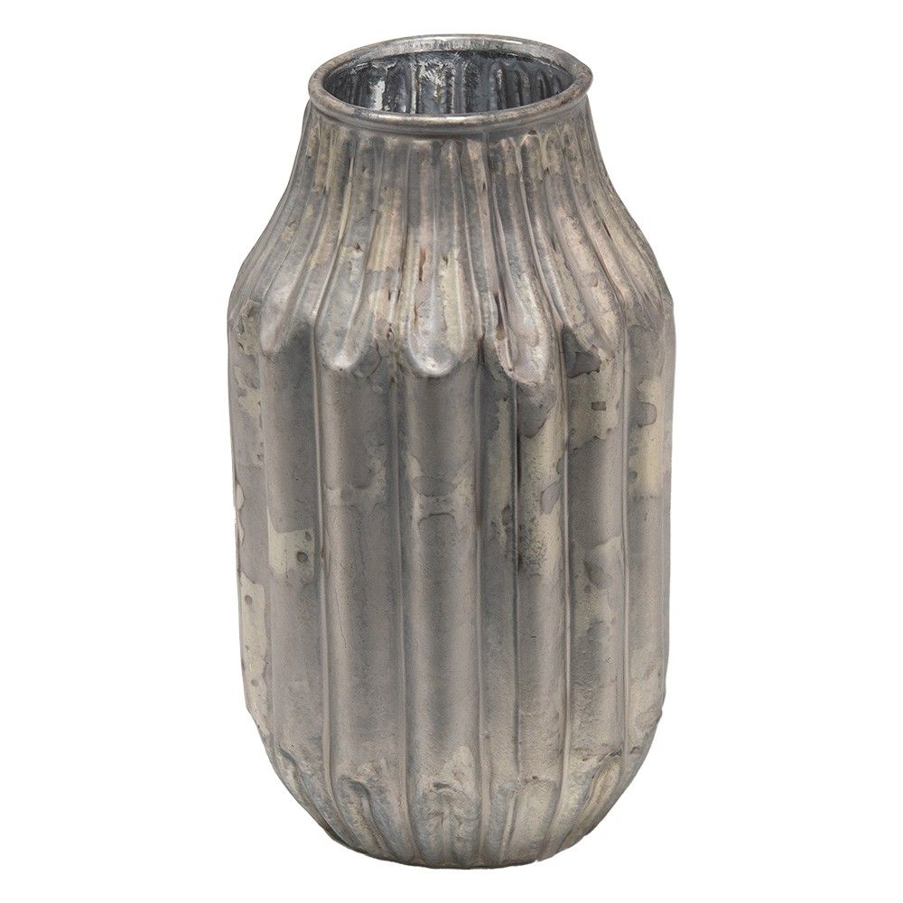 Béžovo-šedá antik dekorační skleněná váza - 5*6*14 cm Clayre & Eef - LaHome - vintage dekorace