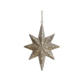 Bronzová antik kovová závěsná hvězda Vire - 20*5*27 cm Chic Antique