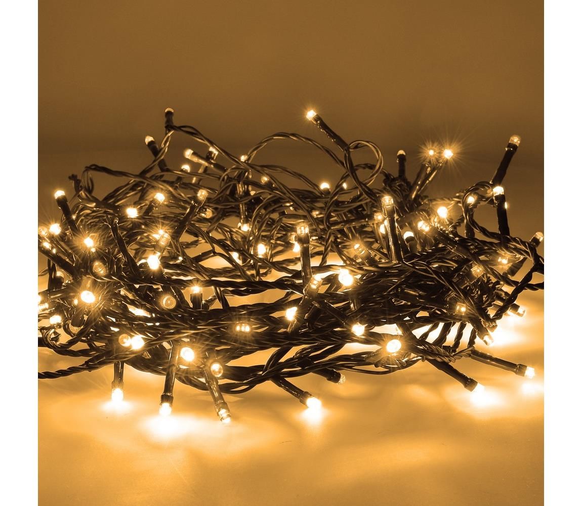  LED venkovní vánoční řetěz, 50 LED, 5m, přívod 3m, 8 funkcí, časovač, IP44, teplá bílá 1V110-WW-1 -  Svět-svítidel.cz