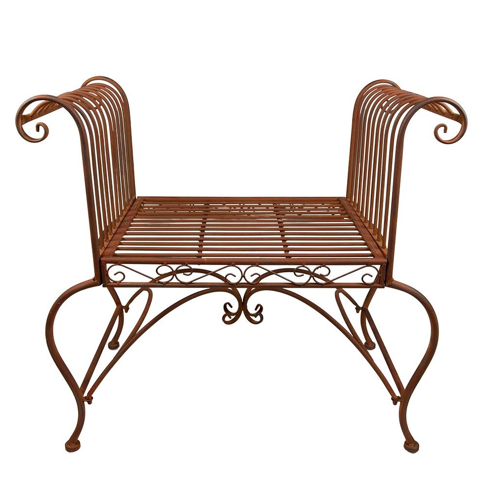 Hnědo-rezavá kovová dekorační zahradní židle - 76*41*71 cm Clayre & Eef - LaHome - vintage dekorace