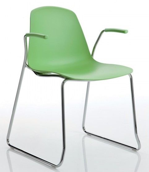 LUXY - Židle EPOCA EP3B s ližinovou podnoží a područkami - 