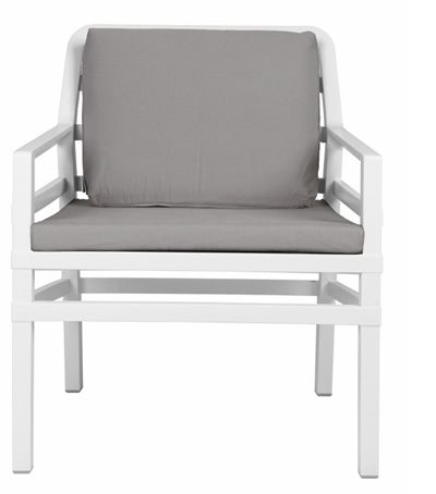 NARDI GARDEN - Židle ARIA POLTRONA bílá/grigio Sunbrella - 