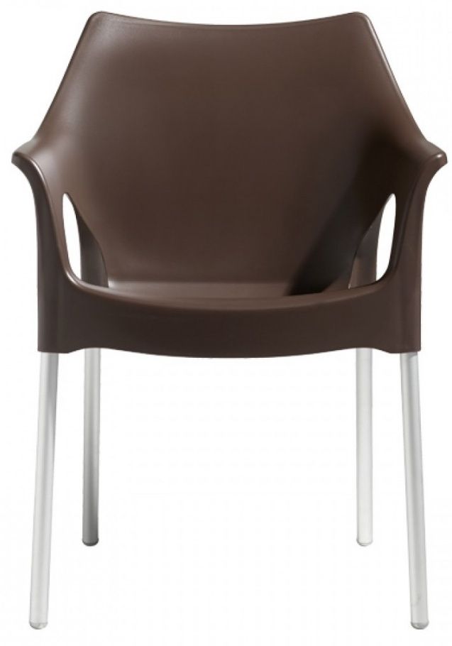 SCAB - Židle OLA - hnědá/hliník - 