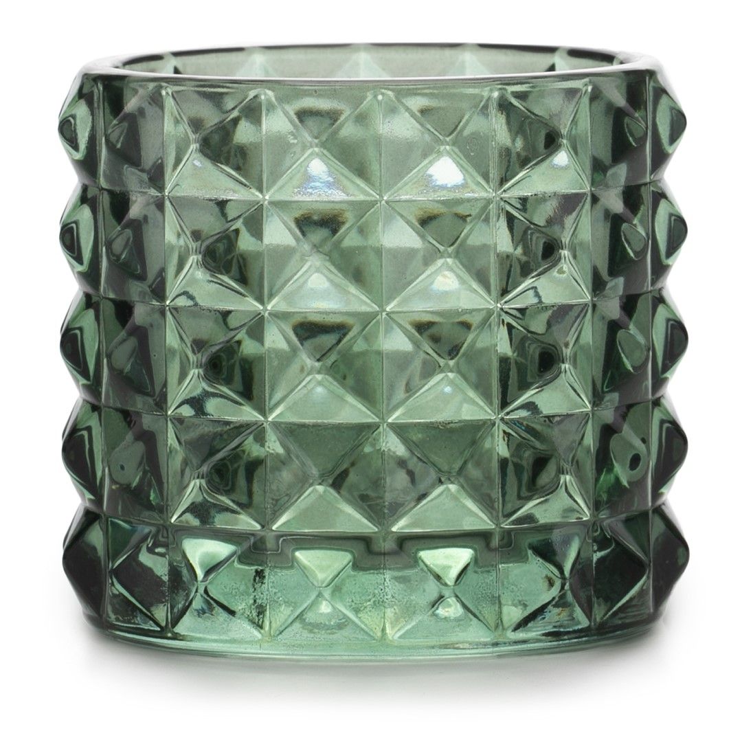 Zelený skleněný svícen MALAGA - různé velikosti Velikost: S - Výprodej Povlečení