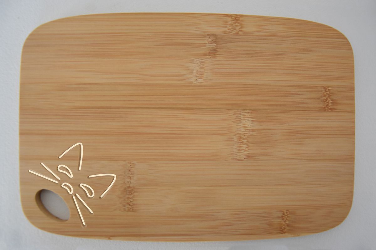 Vingo Bambusové prkénko s motivem malé kočky - 30 x 20 cm - Vingo