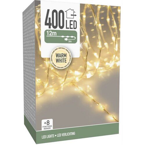 Venkovní světelný drát 400 LED, teplá bílá, IP44, 8 funkcí - 4home.cz