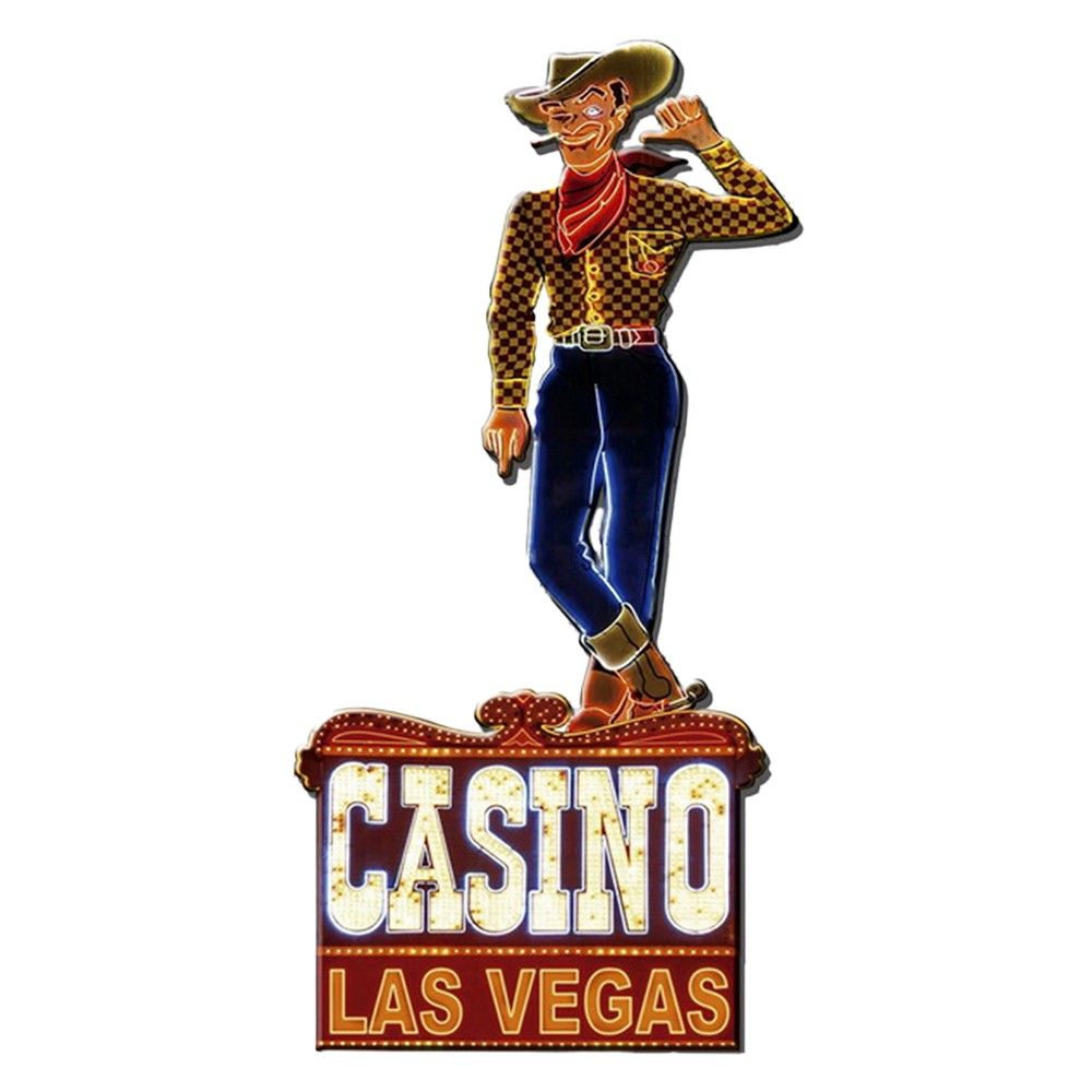 Nástěnná kovová cedule Casino Las Vegas - 35*1*70 cm Clayre & Eef - LaHome - vintage dekorace