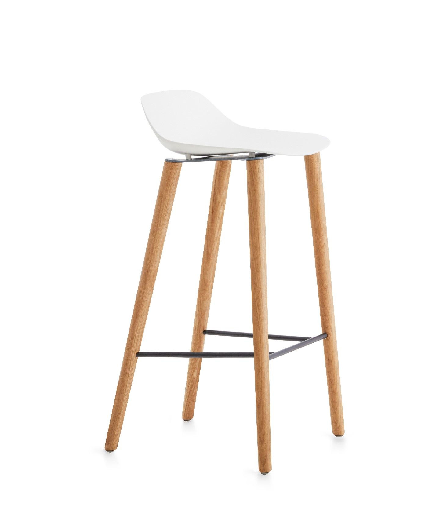 CRASSEVIG - Barová židle POLA LOW s čalouněným sedákem, výška 73 cm - 