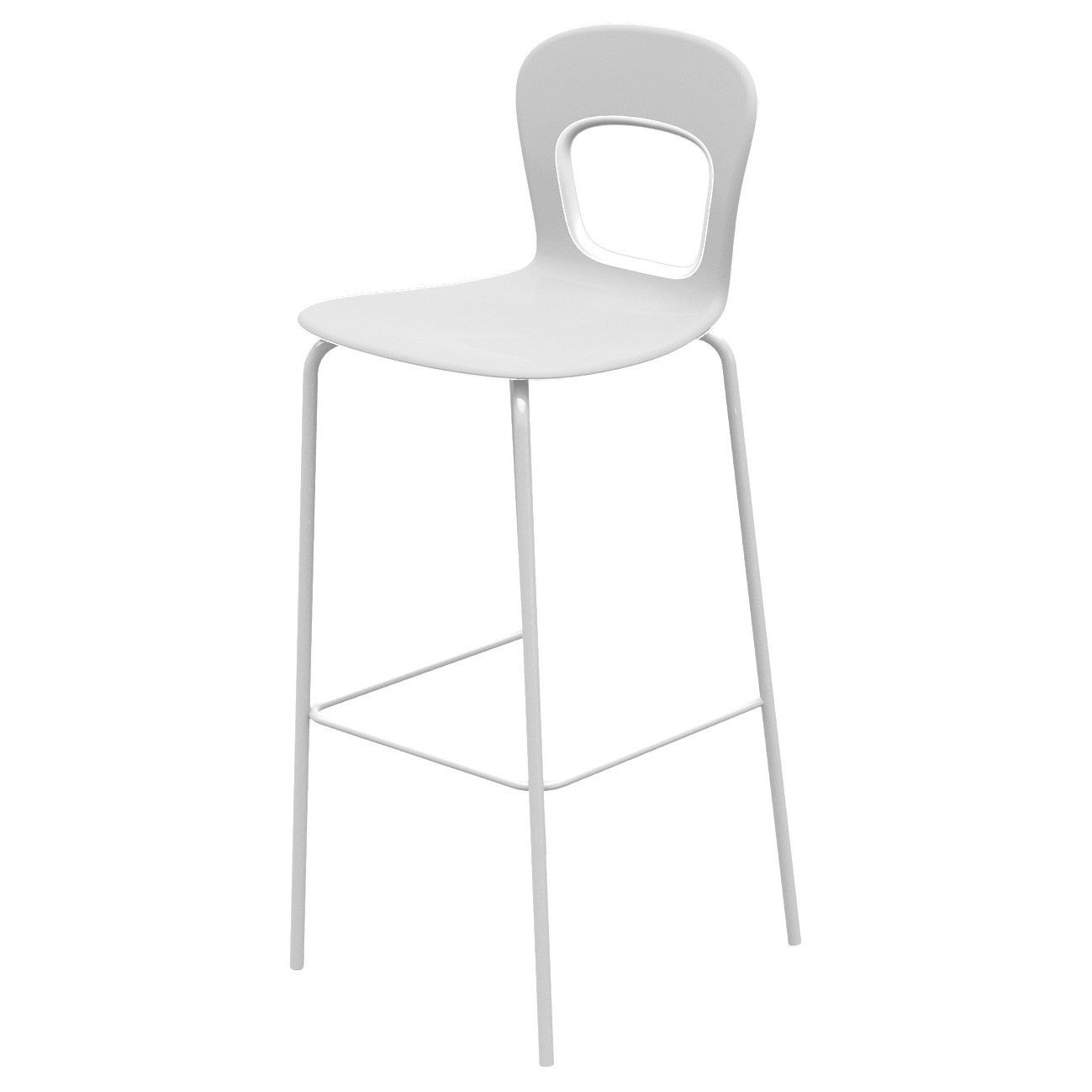 GABER - Barová židle BLOG - vysoká, bílošedá/chrom - 