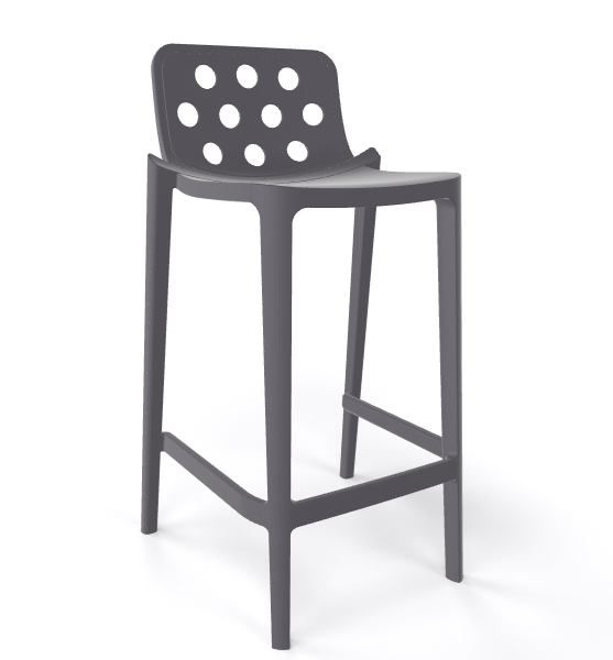 GABER - Barová židle ISIDORO 76 - vysoká, tmavě šedá - 