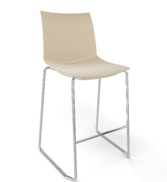 GABER - Barová židle KANVAS ST 66 - nízká, béžová/chrom - 