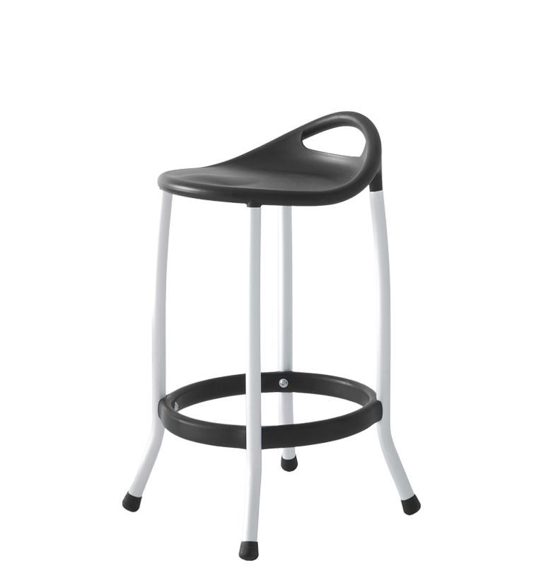 GABER - Barová židle MAX - nízká, černá/hliník - 