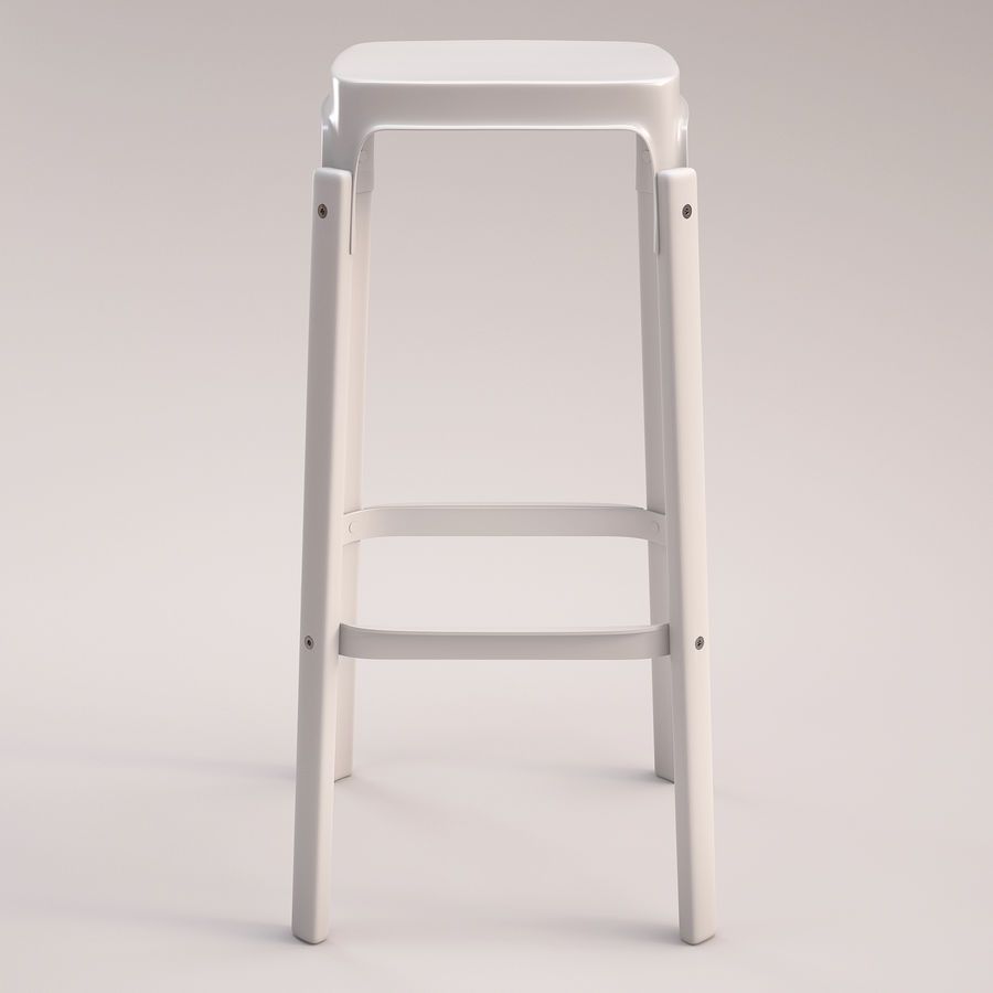 MAGIS - Barová židle STEELWOOD STOOL vysoká - bílá - 