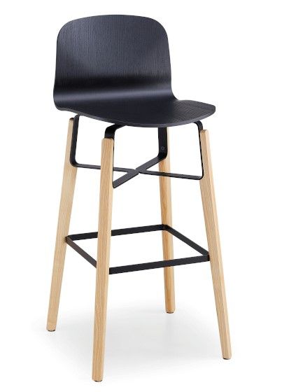MIDJ - Dřevěná barová židle LIÙ - 