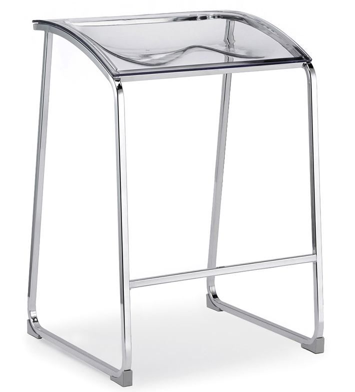 PEDRALI - Barová židle nízká AROD 500 DS - transparentní kouřová - 
