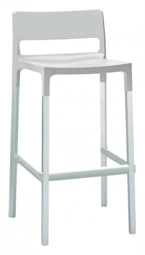 SCAB - Barová židle DIVO vysoká - bílá/hliník - 