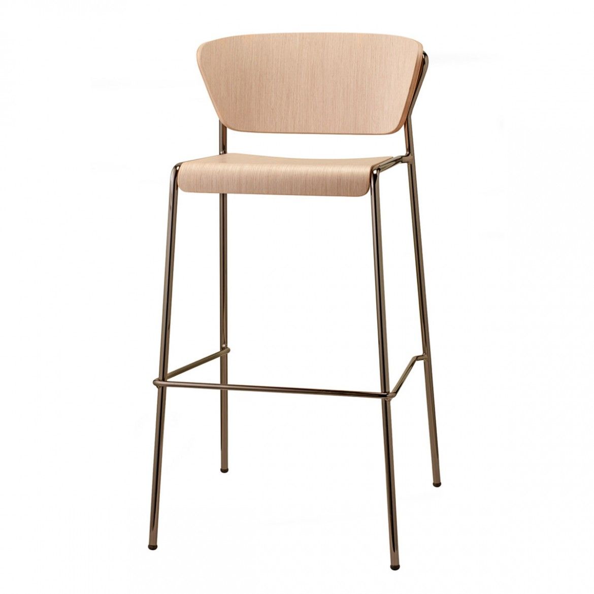 SCAB - Barová židle LISA WOOD vysoká - bělený buk/nikl - 