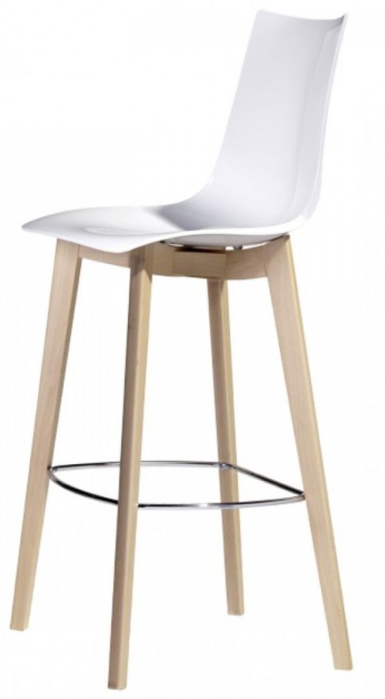 SCAB - Barová židle ZEBRA ANTISHOCK NATURAL vysoká - bílá/buk - 