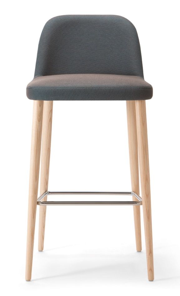 TORRE - Barová židle DA VINCI s dřevěnou podnoží - 