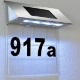 Domovní číslo solární LED osvětlení DBA 333 nerez/transparent