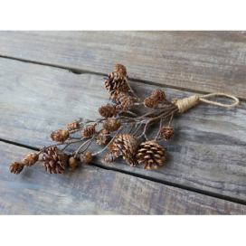 Vánoční závěsná větvička se šiškami Fleur Branch - 46cm Chic Antique