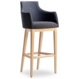 ACCENTO - Barová židle ALBERT ONE SG SC ARM - dřevěná podnož, s područkami