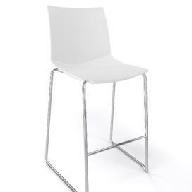GABER - Barová židle KANVAS ST 66 - nízká, bílá/chrom