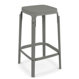 MAGIS - Barová židle STEELWOOD STOOL nízká - šedá
