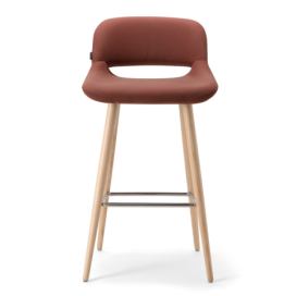 TORRE - Barová židle MAGDA s dřevěnou podnoží