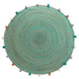 Douceur d\'intérieur Dětský koberec s bambulemi BALOO, zelený, O 90 cm