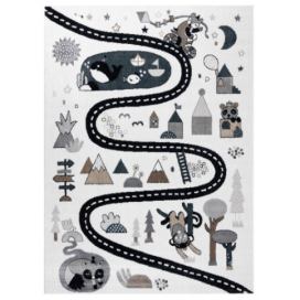 Dywany Łuszczów Dětský kusový koberec Fun Route Street animals cream - 80x150 cm