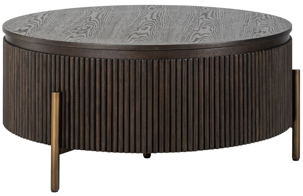 Hnědý dubový konferenční stolek Richmond Luxor 95 cm - Designovynabytek.cz